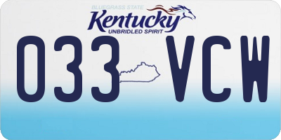 KY license plate 033VCW