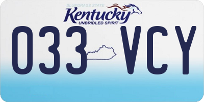 KY license plate 033VCY