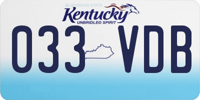 KY license plate 033VDB