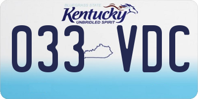 KY license plate 033VDC