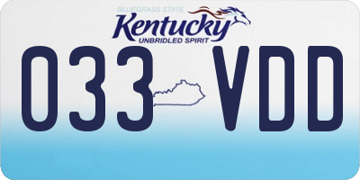 KY license plate 033VDD