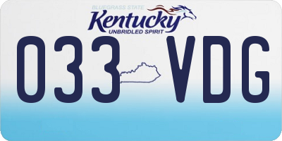 KY license plate 033VDG