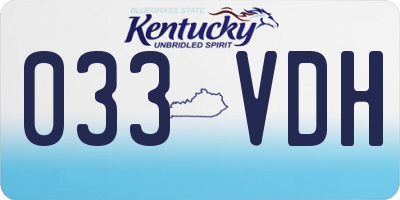 KY license plate 033VDH