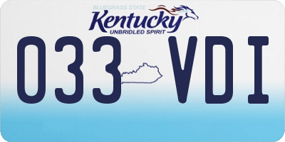KY license plate 033VDI