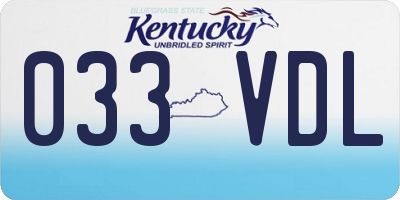 KY license plate 033VDL