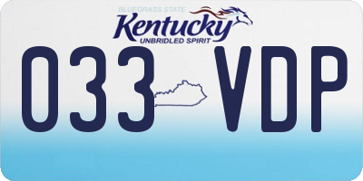 KY license plate 033VDP