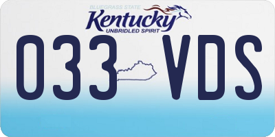 KY license plate 033VDS