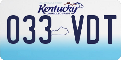 KY license plate 033VDT