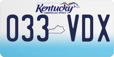 KY license plate 033VDX