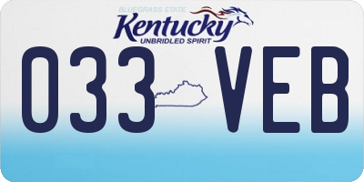KY license plate 033VEB