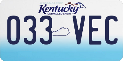 KY license plate 033VEC
