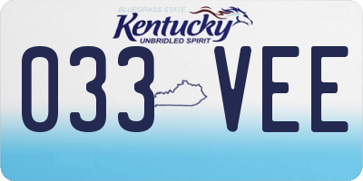 KY license plate 033VEE