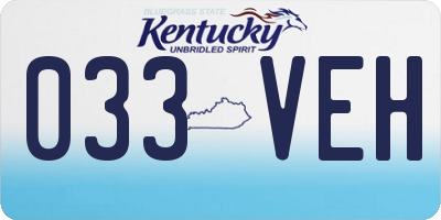 KY license plate 033VEH