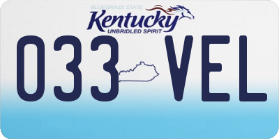 KY license plate 033VEL
