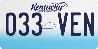 KY license plate 033VEN