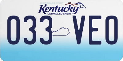 KY license plate 033VEO