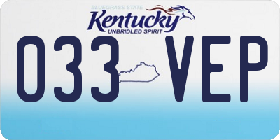 KY license plate 033VEP