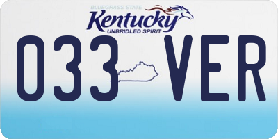 KY license plate 033VER