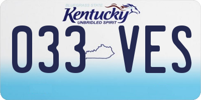 KY license plate 033VES