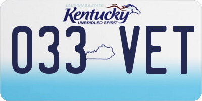 KY license plate 033VET