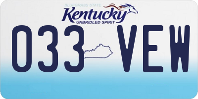 KY license plate 033VEW