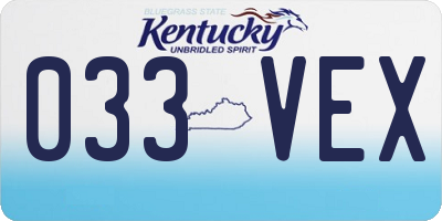 KY license plate 033VEX