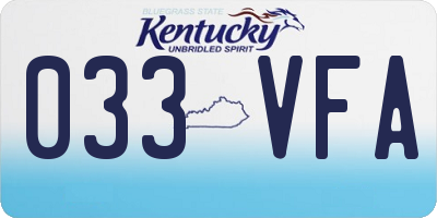 KY license plate 033VFA