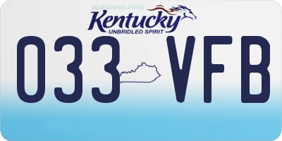 KY license plate 033VFB