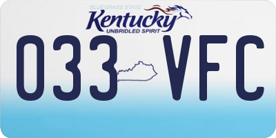 KY license plate 033VFC