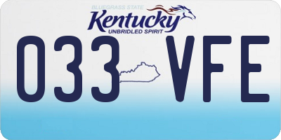 KY license plate 033VFE