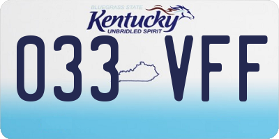KY license plate 033VFF