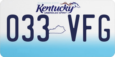 KY license plate 033VFG