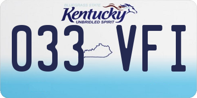 KY license plate 033VFI