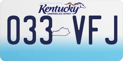 KY license plate 033VFJ