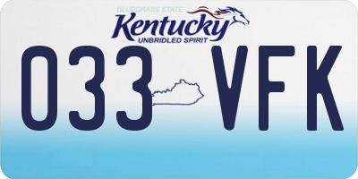 KY license plate 033VFK