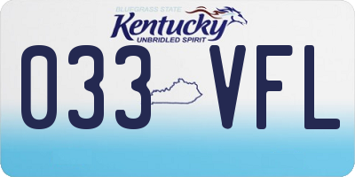 KY license plate 033VFL