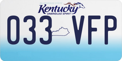 KY license plate 033VFP