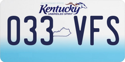 KY license plate 033VFS