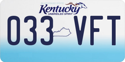KY license plate 033VFT