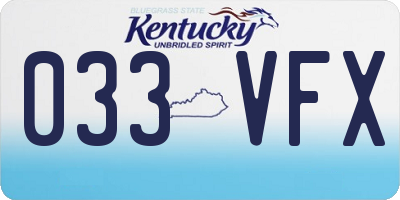 KY license plate 033VFX
