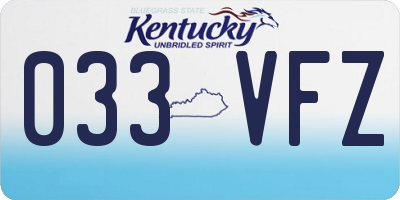 KY license plate 033VFZ