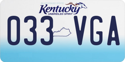 KY license plate 033VGA