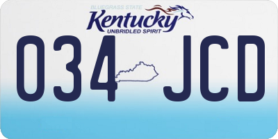 KY license plate 034JCD