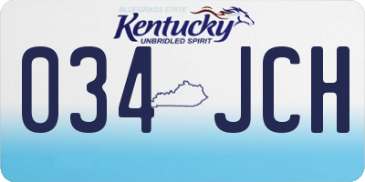 KY license plate 034JCH