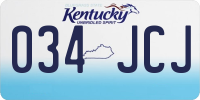 KY license plate 034JCJ