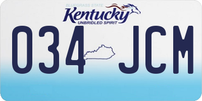 KY license plate 034JCM