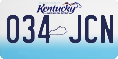 KY license plate 034JCN