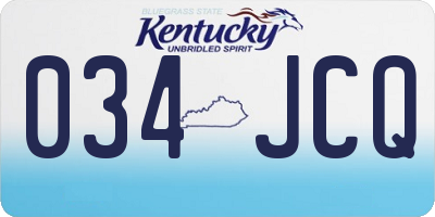 KY license plate 034JCQ