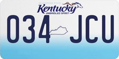 KY license plate 034JCU