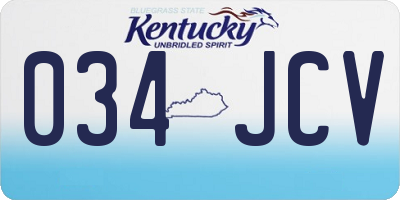 KY license plate 034JCV